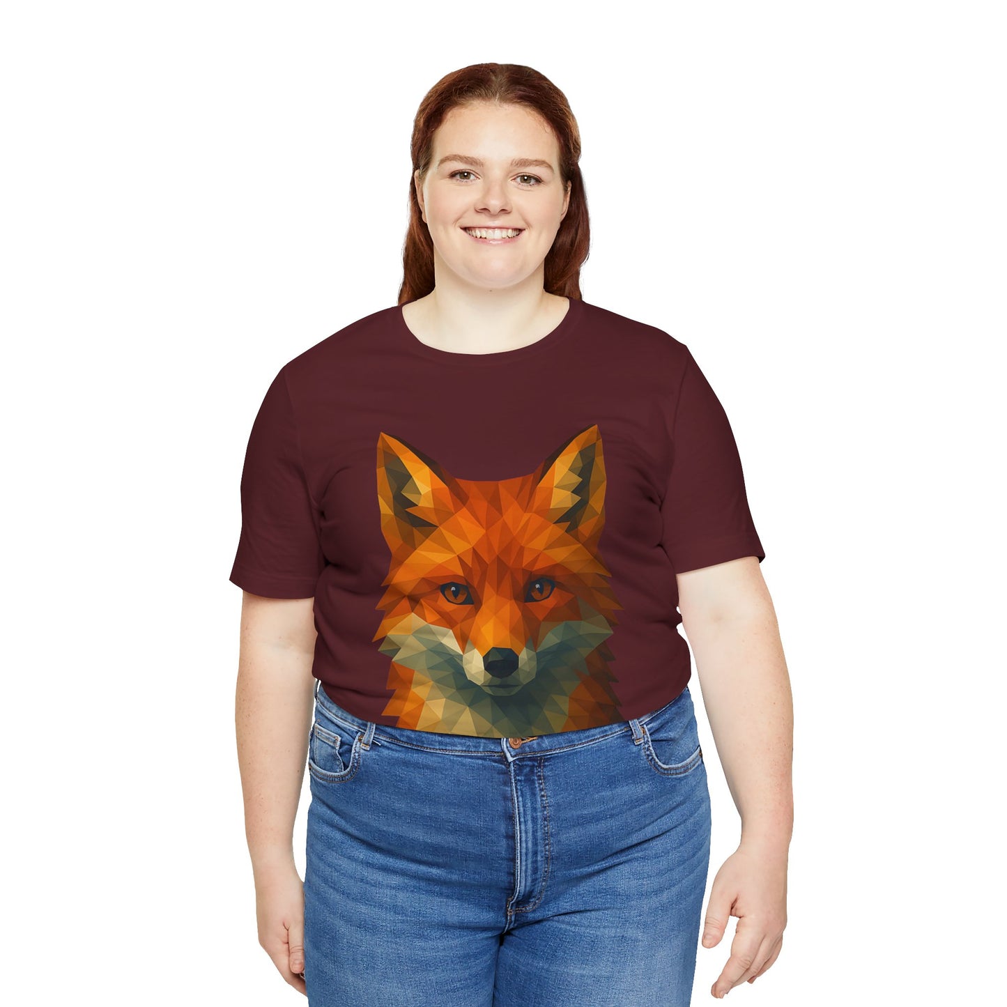 Geometric Fox T-Shirt – Polygon Animal Tee with Nature Vibes - WhimSpin - https://whimspin.com