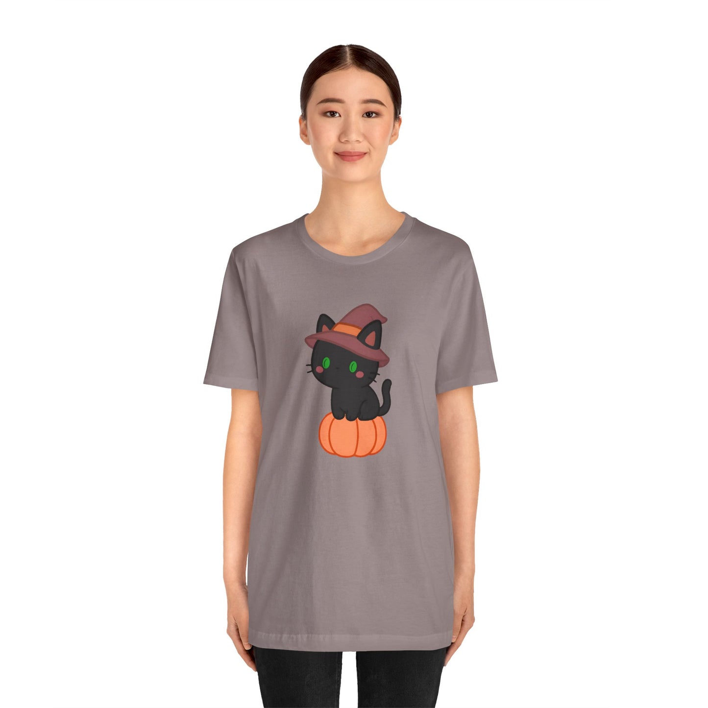 Halloween Cat Shirt – Cute Cat on a Pumpkin Graphic Tee