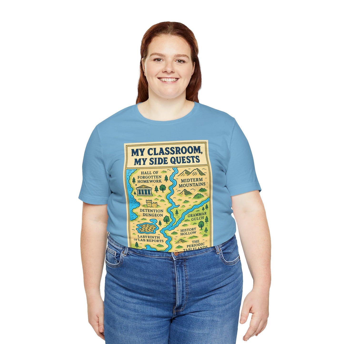 My Classroom, My Side Quests T-Shirt – RPG Map Tee for Teachers
