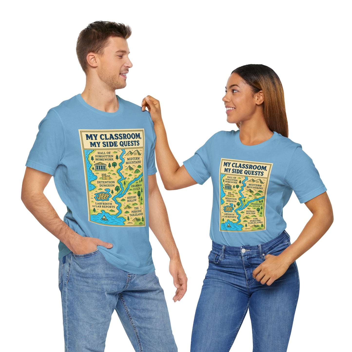 My Classroom, My Side Quests T-Shirt – RPG Map Tee for Teachers