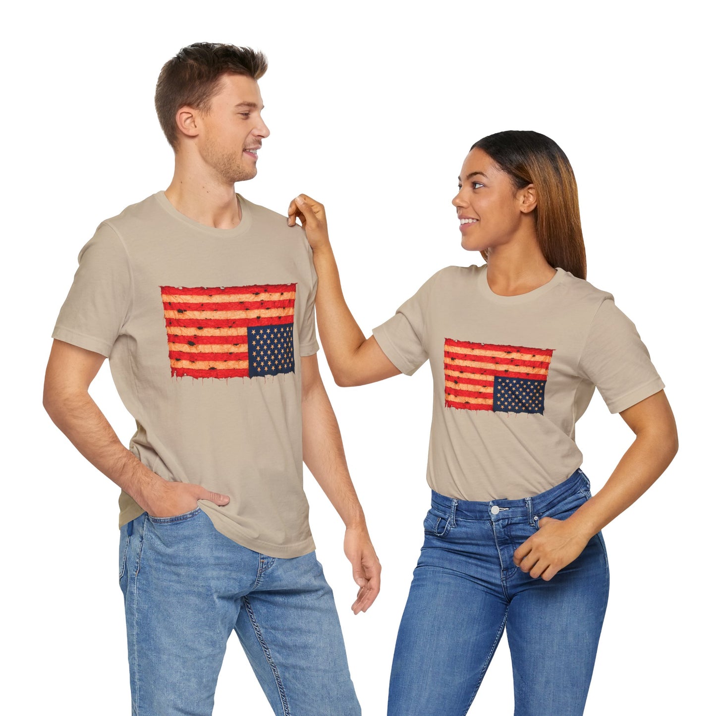 Inverted Flag Distress T-Shirt – Symbolic Upside Down Flag Design
