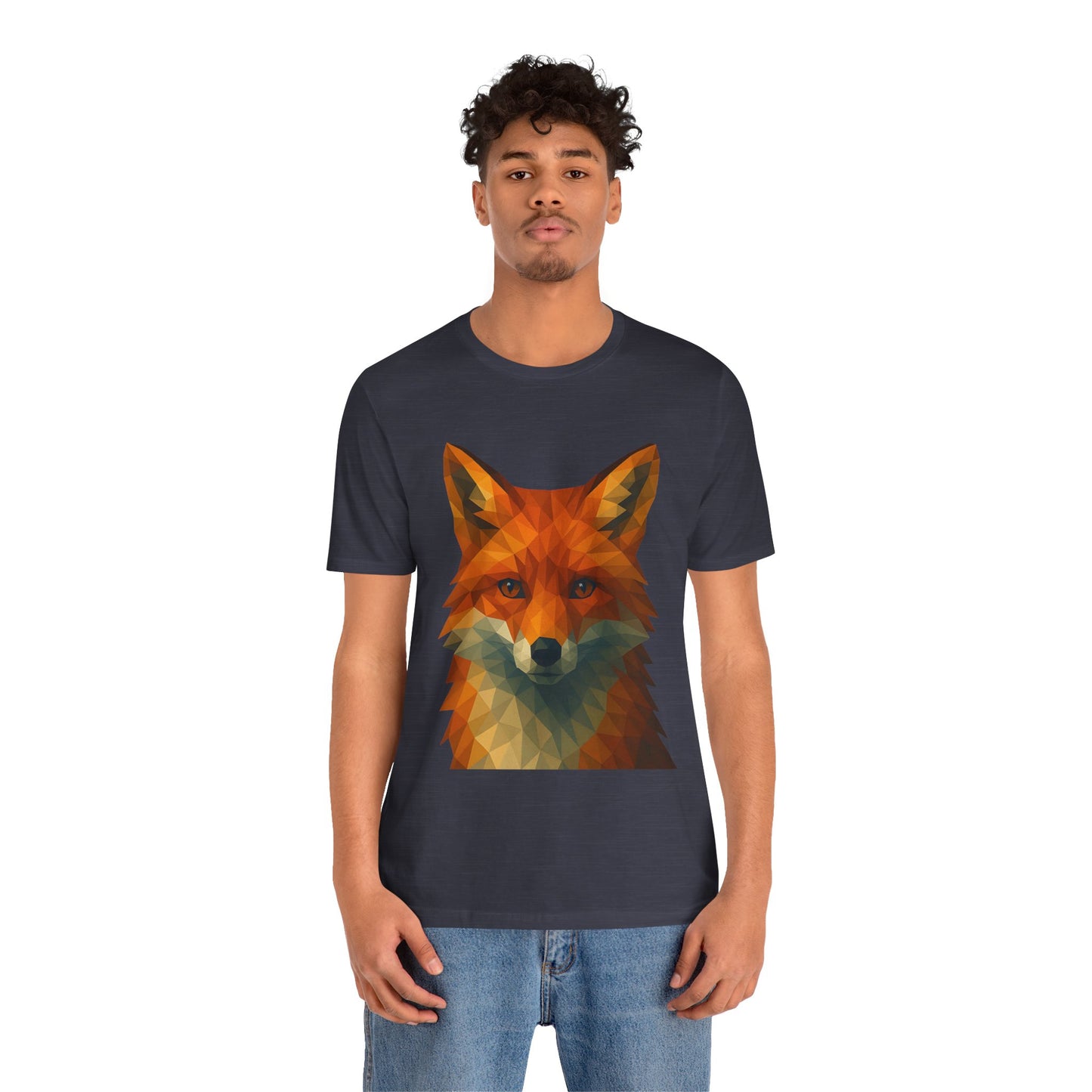 Geometric Fox T-Shirt – Polygon Animal Tee with Nature Vibes - WhimSpin - https://whimspin.com