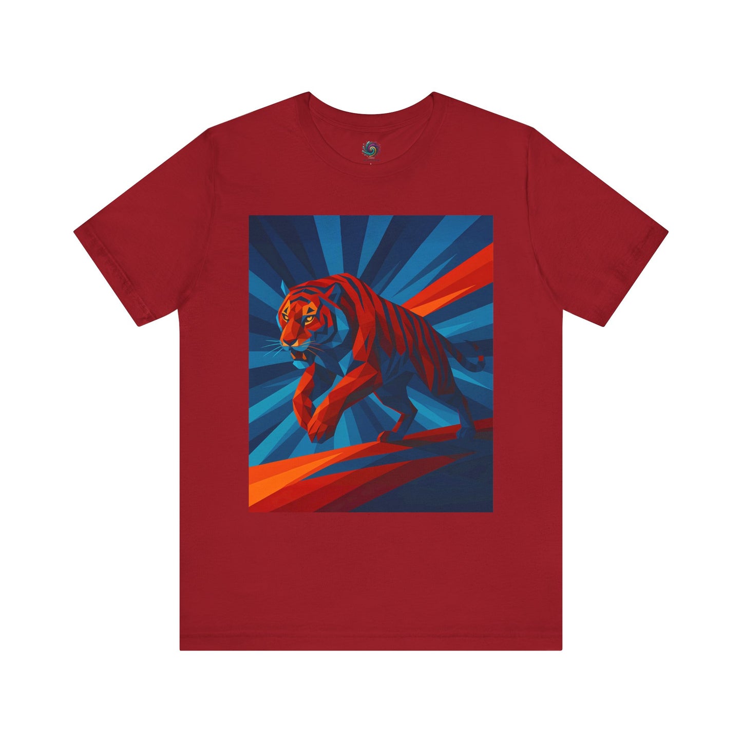 Geometric Tiger T-Shirt – Bold Jungle Animal Tee in Abstract Style - WhimSpin - https://whimspin.com