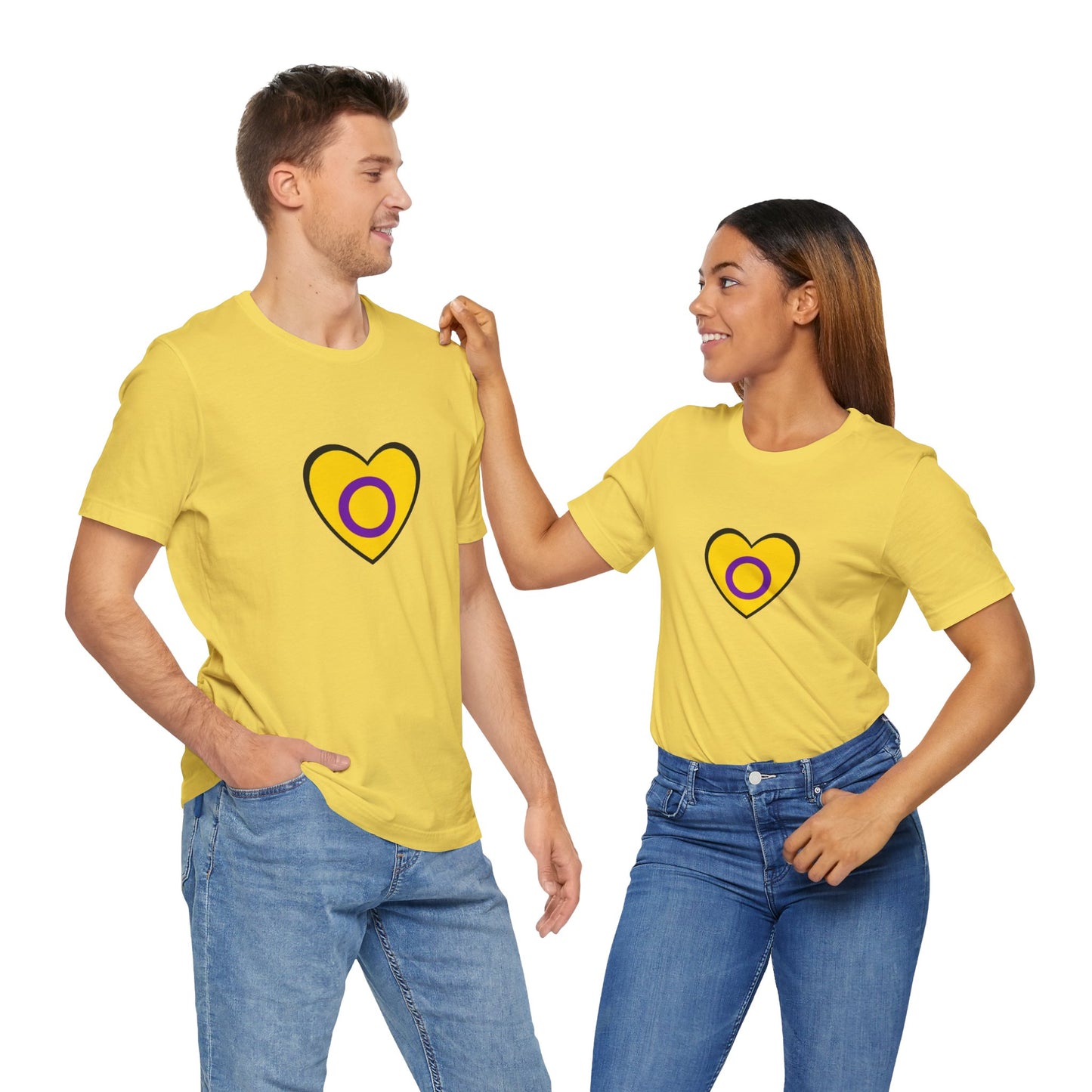 Intersex Pride Flag Heart T-Shirt – Minimalist LGBTQ+ Support Tee - WhimSpin - https://whimspin.com