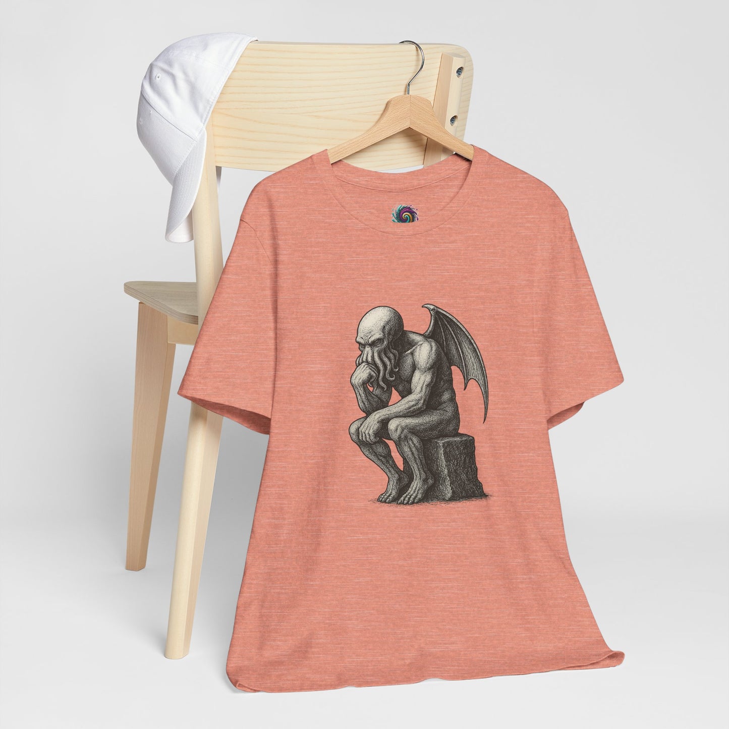 Cthulhu The Thinker Tee – Lovecraftian Parody Shirt