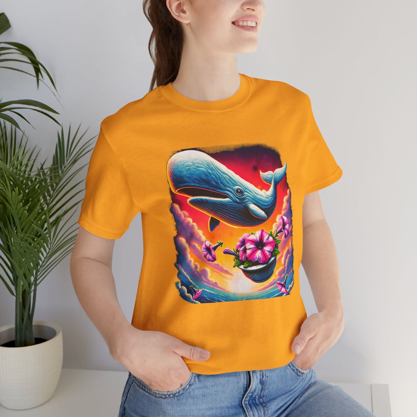 "Oh No, Not Again" Petunias and Whale Funny TShirt – Unisex Tee