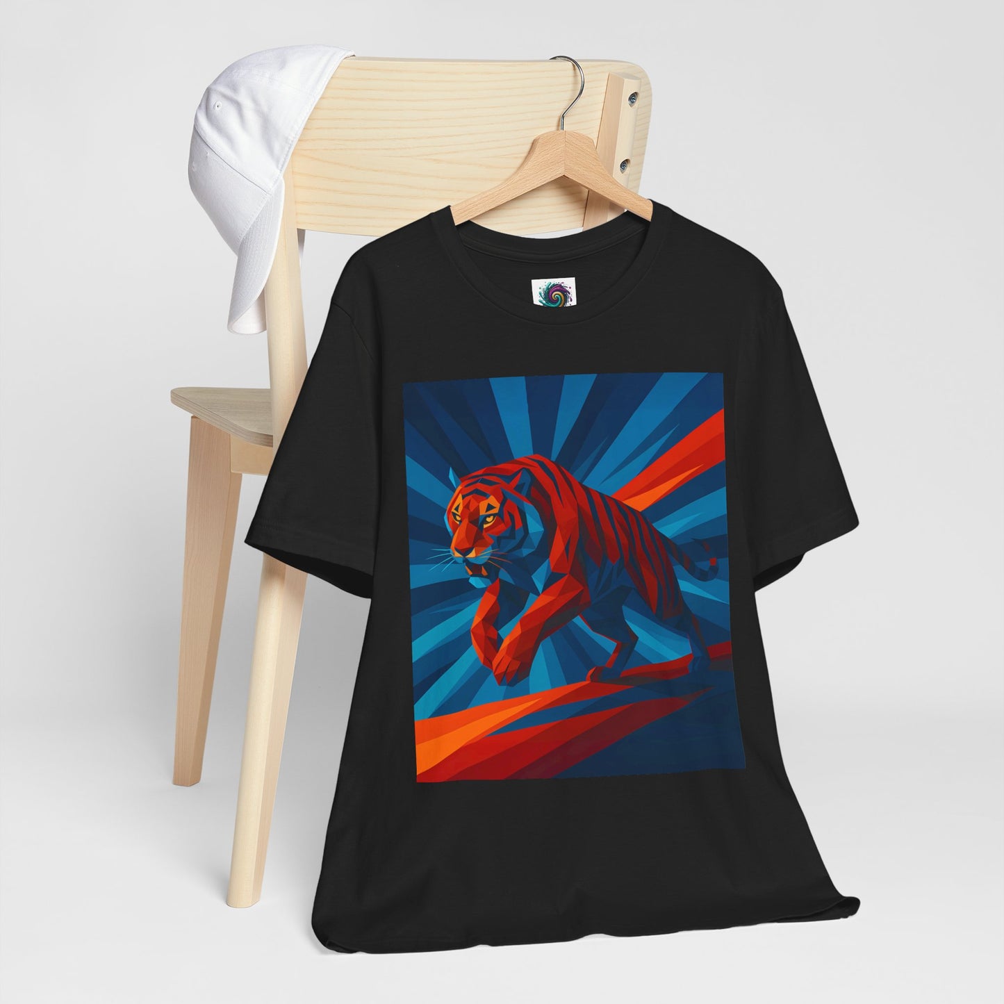 Geometric Tiger T-Shirt – Bold Jungle Animal Tee in Abstract Style - WhimSpin - https://whimspin.com