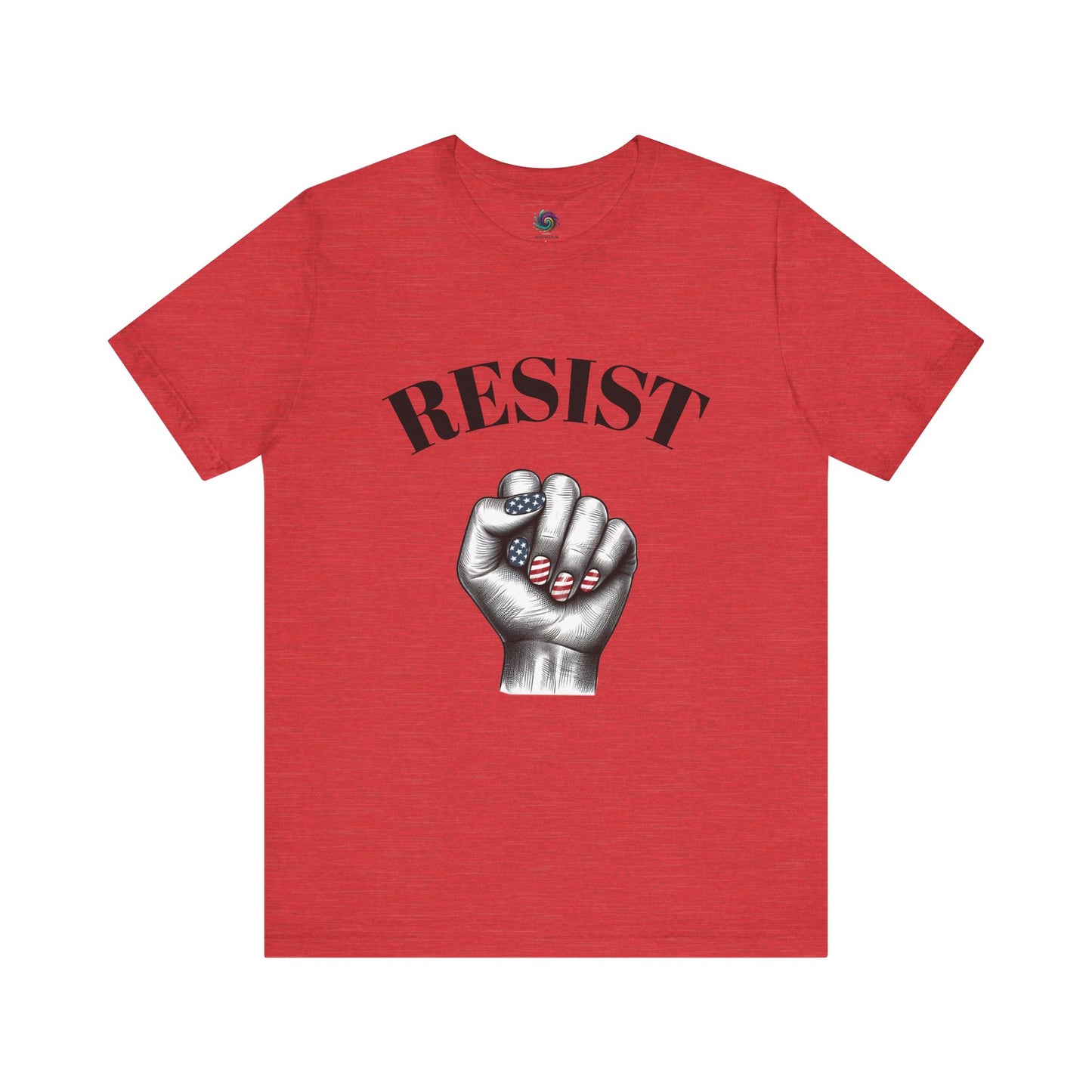 Resist Feminist Power Fist Tee – USA Flag Nails Protest Shirt - WhimSpin - https://whimspin.com