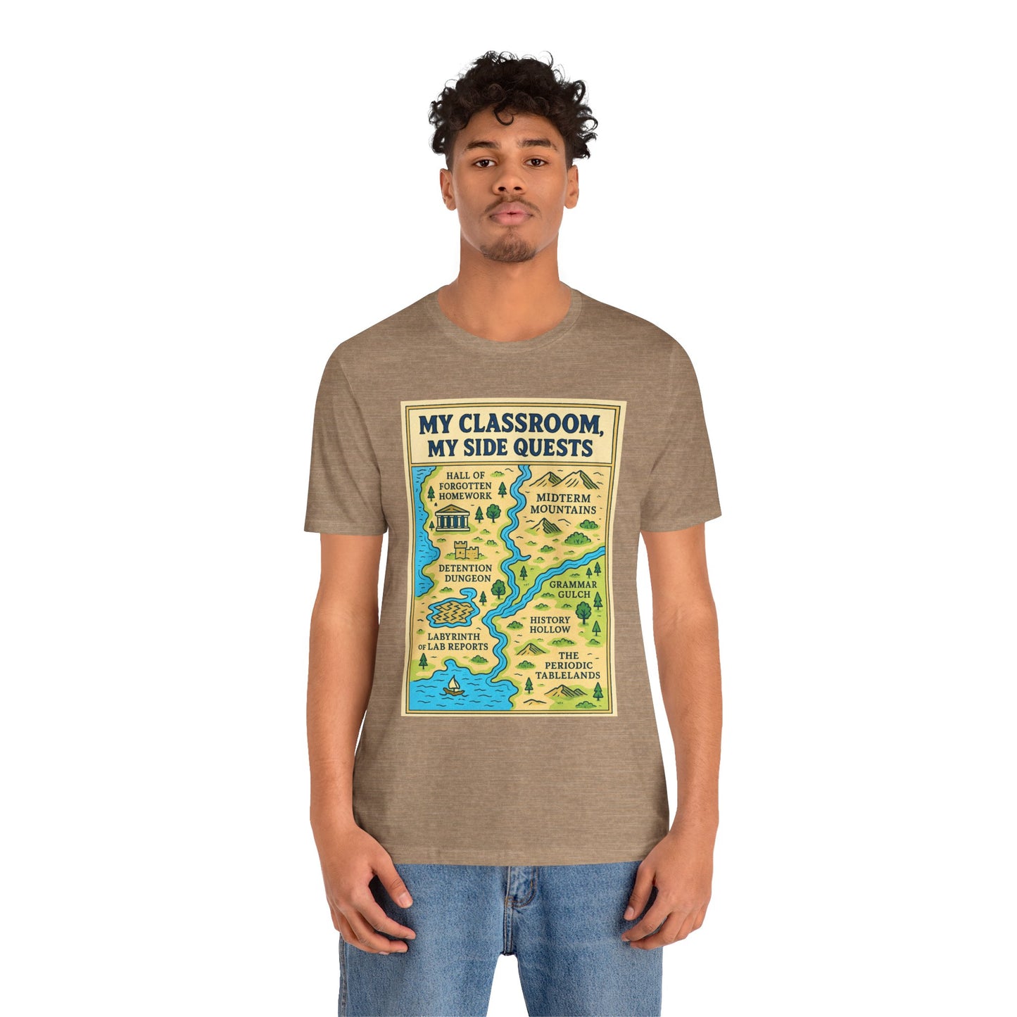 My Classroom, My Side Quests T-Shirt – RPG Map Tee for Teachers