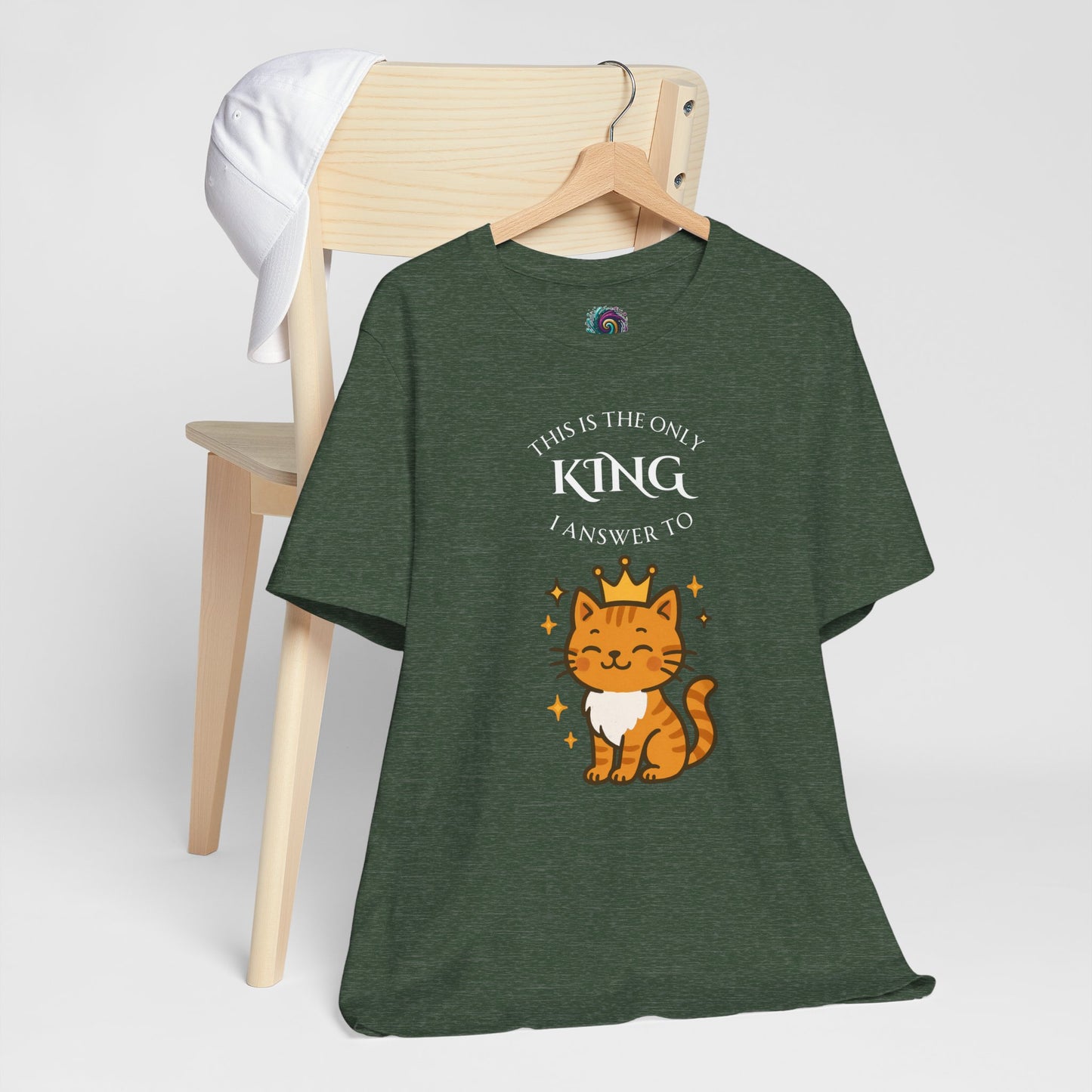 "The Only King I Answer To" T-Shirt – Cute Cat Lady Tee - WhimSpin - https://whimspin.com