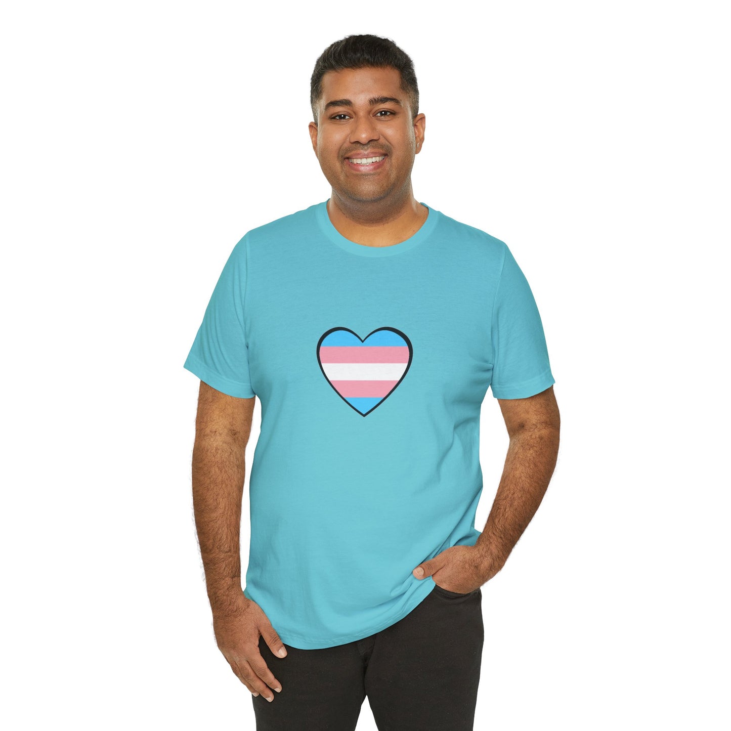 Transgender Flag Heart T-Shirt – LGBTQ+ Trans Flag Graphic Tee