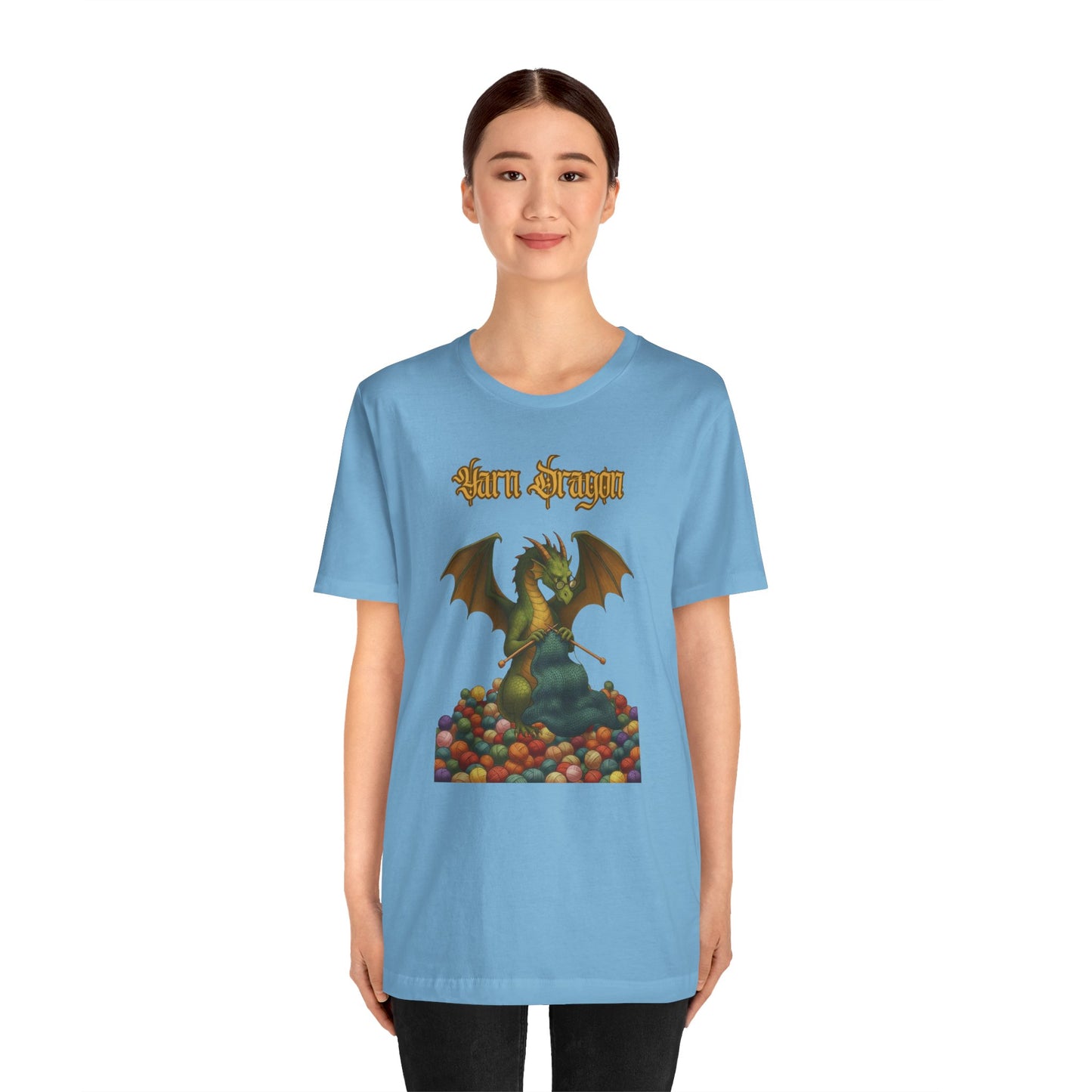 Yarn Dragon T-Shirt – Funny Knitting Dragon Shirt for Yarn Lovers