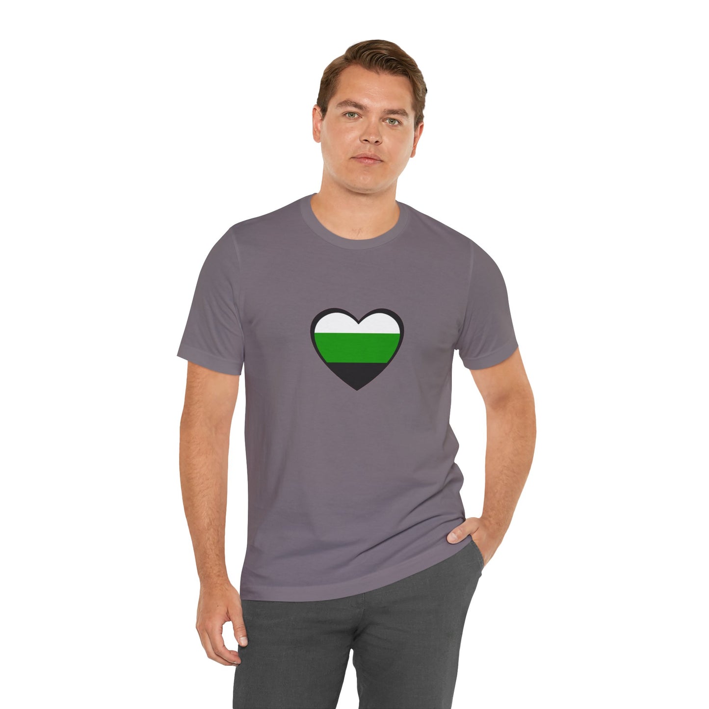 Neutrois Pride Flag Heart T-Shirt – Minimalist Gender Identity Tee