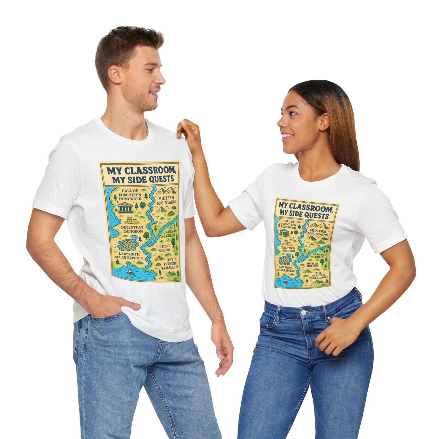 My Classroom, My Side Quests T-Shirt – RPG Map Tee for Teachers