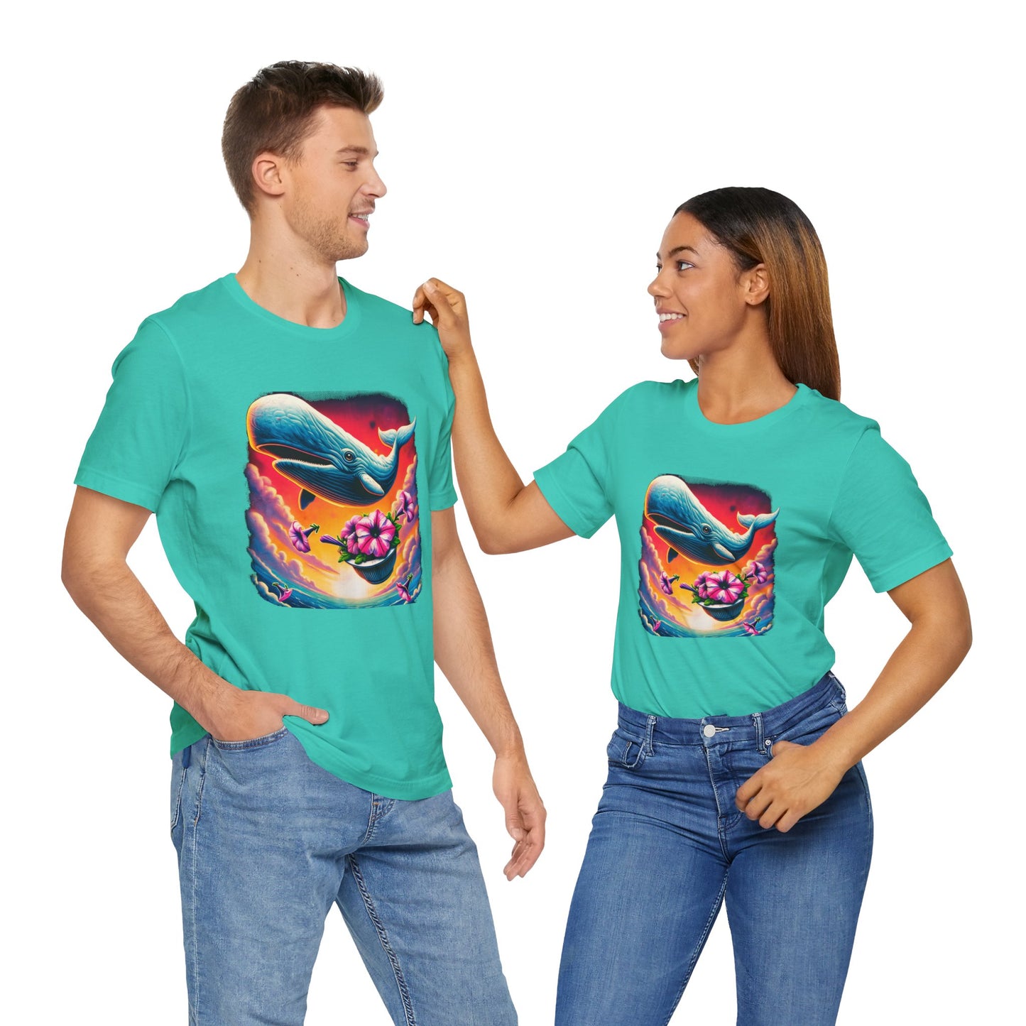 "Oh No, Not Again" Petunias and Whale Funny TShirt – Unisex Tee