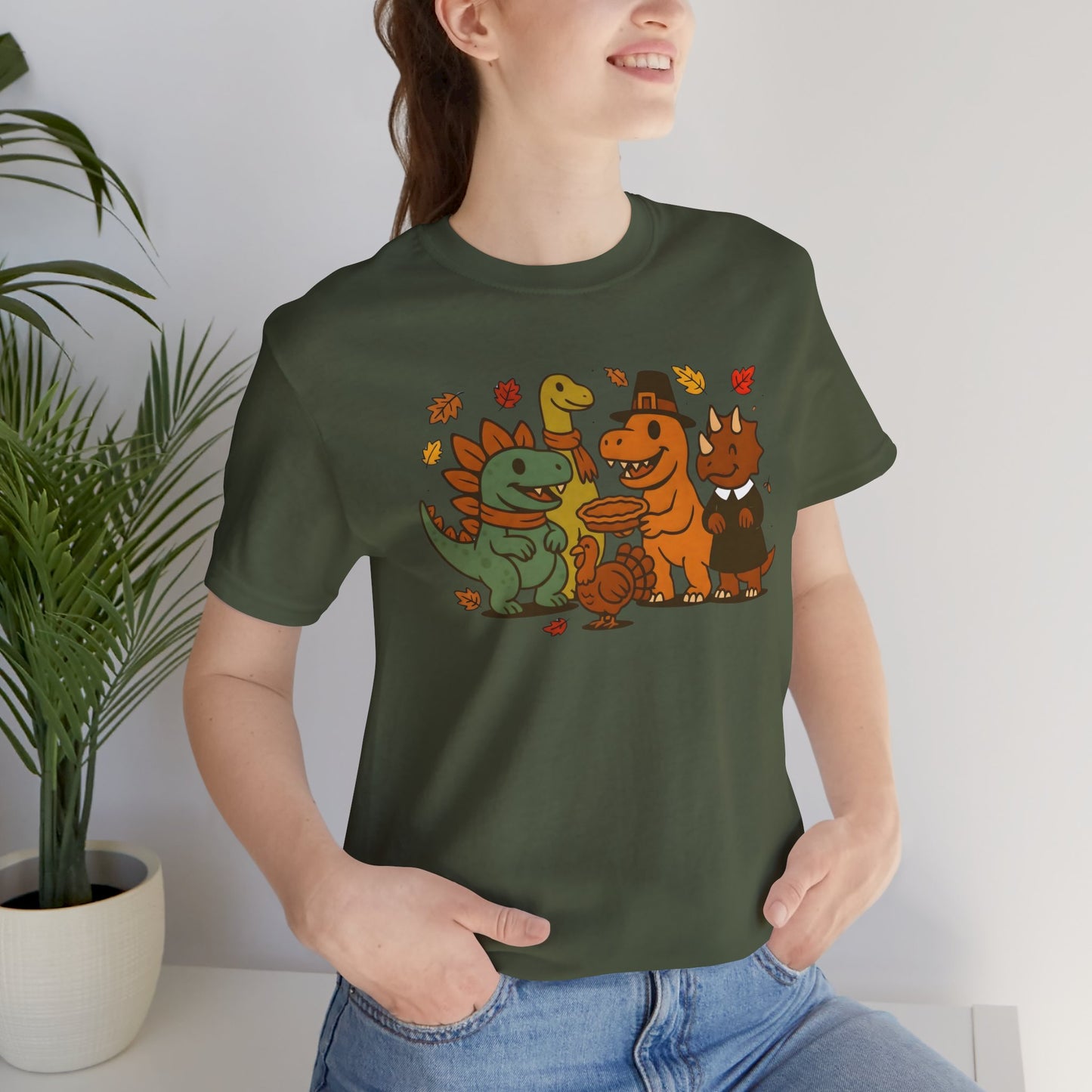 Thanksgiving Dinosaur T-Shirt – Funny Dino Thanksgiving Tee