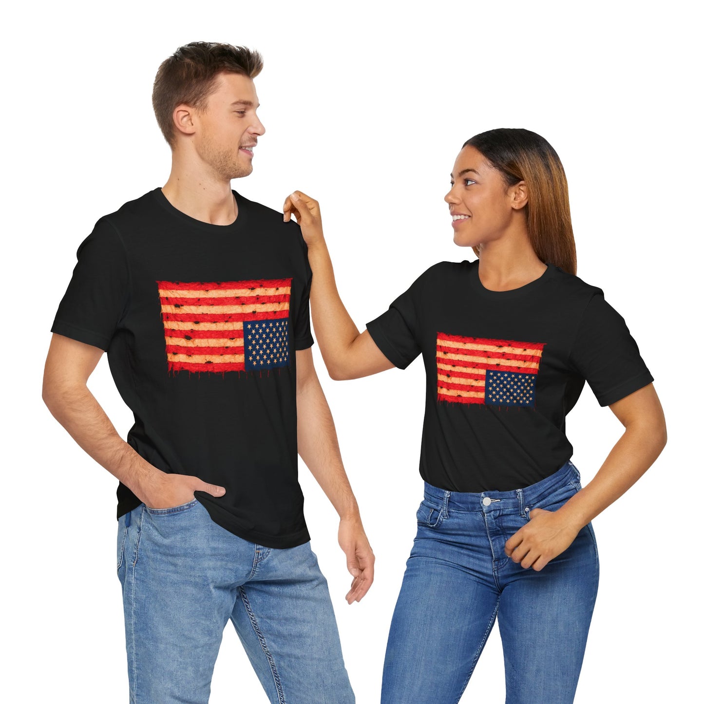 Inverted Flag Distress T-Shirt – Symbolic Upside Down Flag Design