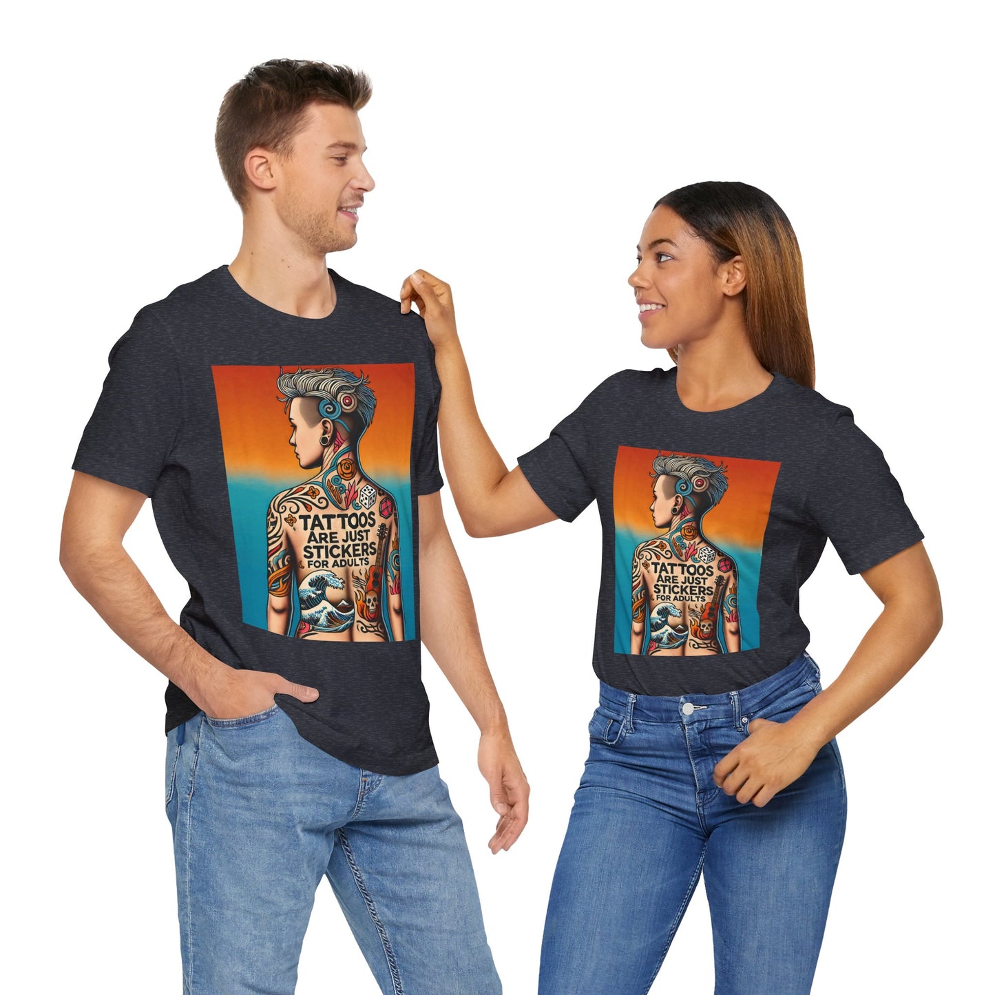 Tattoos Are Just Stickers for Adults T-Shirt – Funny Tattoo Lover Graphic Tee - WhimSpin - https://whimspin.com