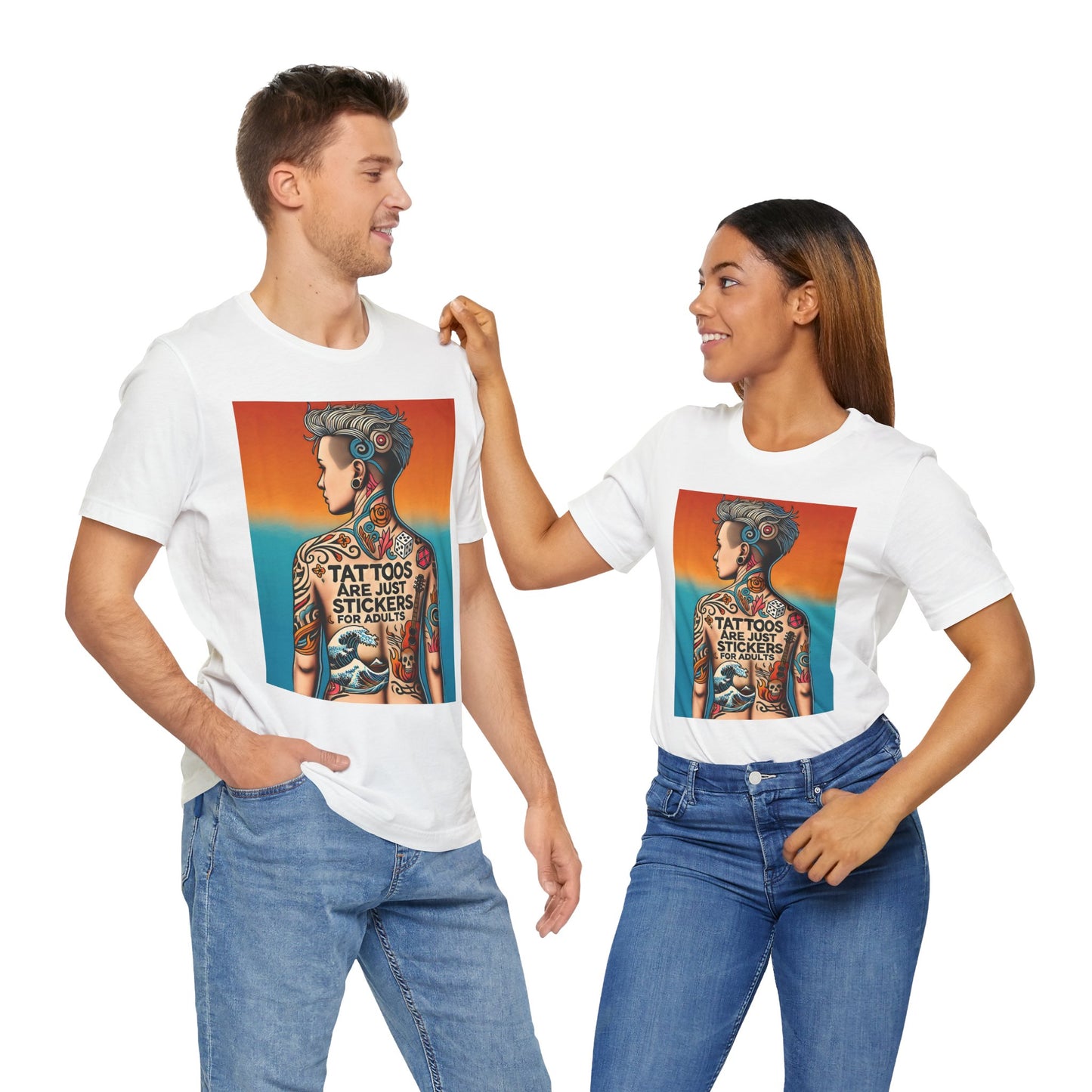 Tattoos Are Just Stickers for Adults T-Shirt – Funny Tattoo Lover Graphic Tee - WhimSpin - https://whimspin.com