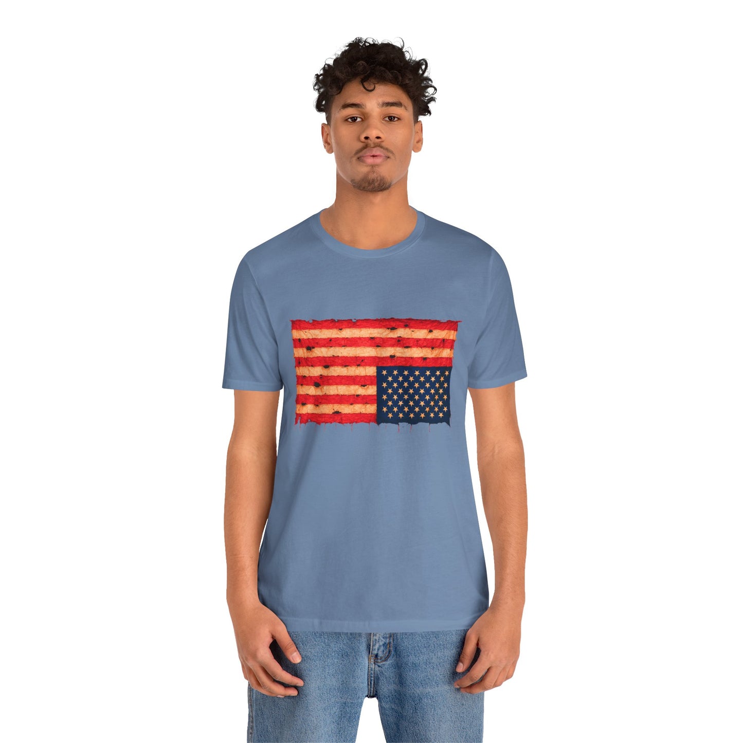 Inverted Flag Distress T-Shirt – Symbolic Upside Down Flag Design