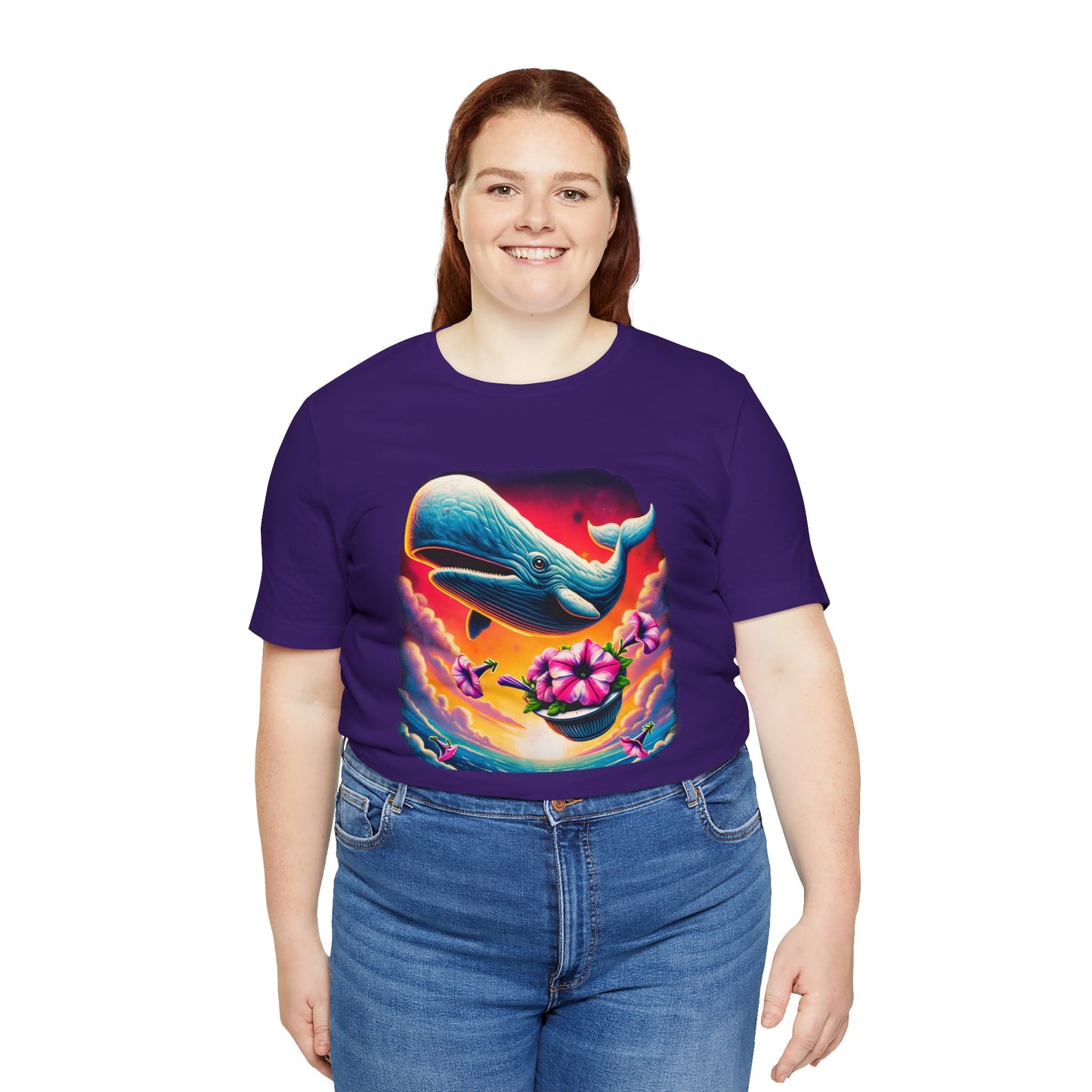 "Oh No, Not Again" Petunias and Whale Funny TShirt – Unisex Tee