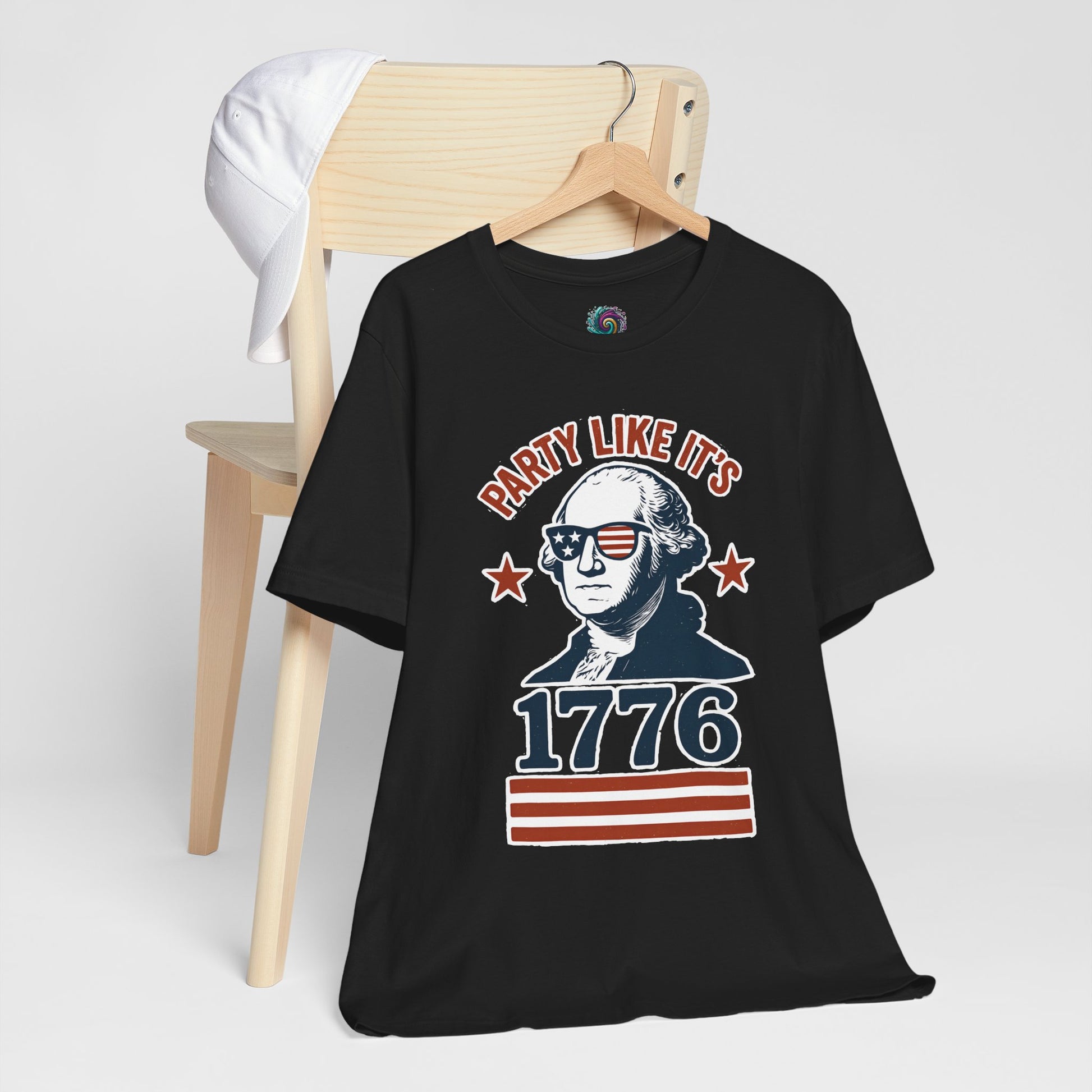 Party Like It's 1776 T-Shirt – Funny 4th of July Tee with George Washington Graphic - WhimSpin - https://whimspin.com