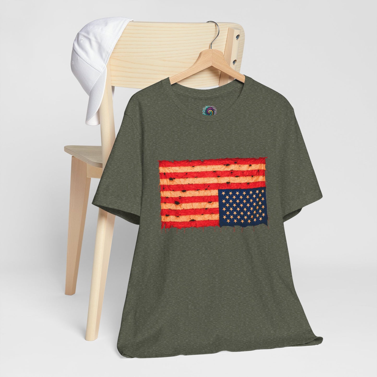 Inverted Flag Distress T-Shirt – Symbolic Upside Down Flag Design