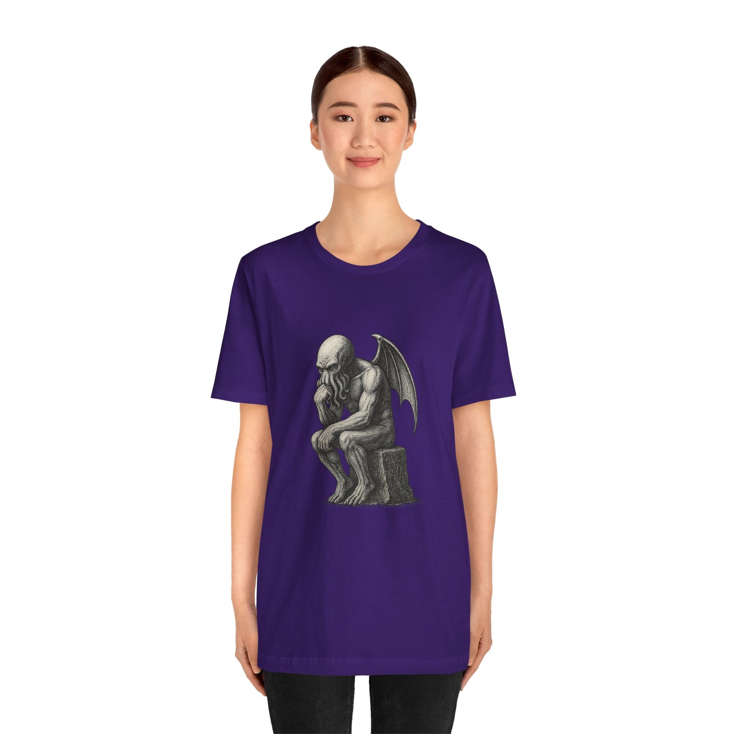 Cthulhu The Thinker Tee – Lovecraftian Parody Shirt