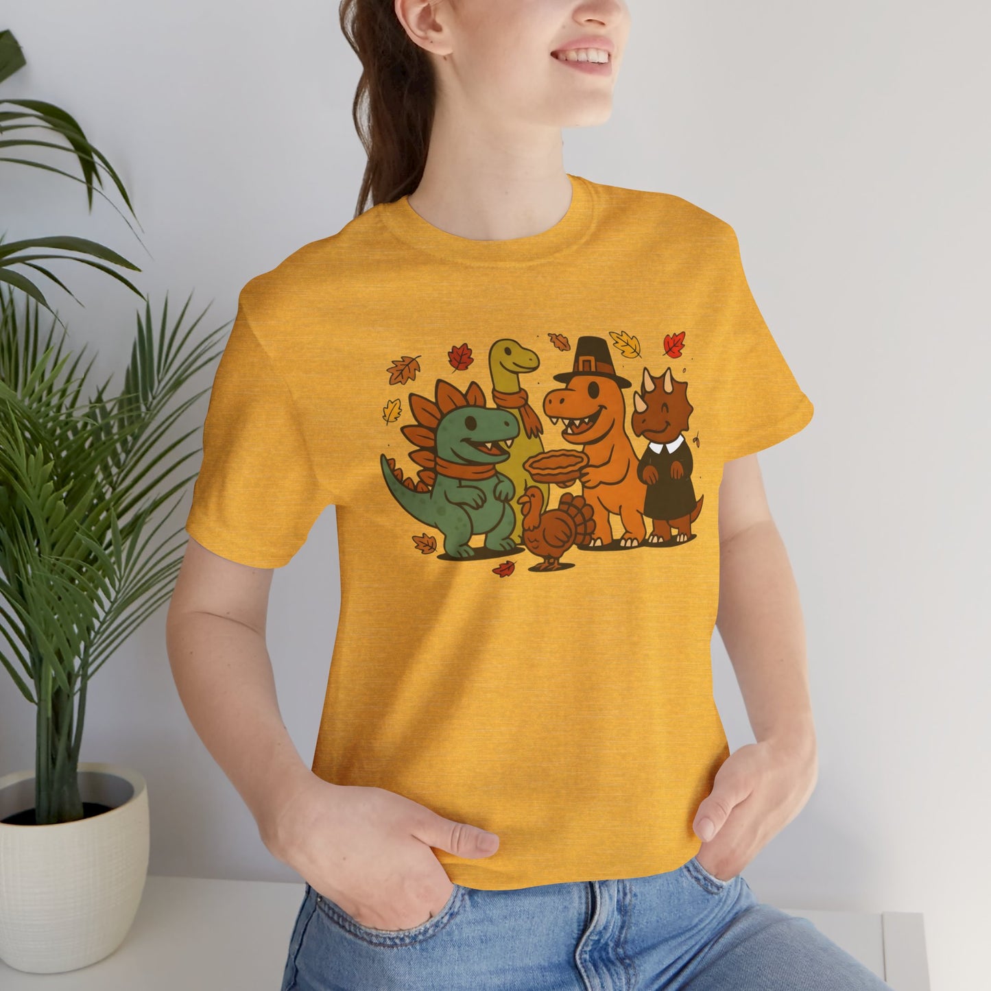 Thanksgiving Dinosaur T-Shirt – Funny Dino Thanksgiving Tee