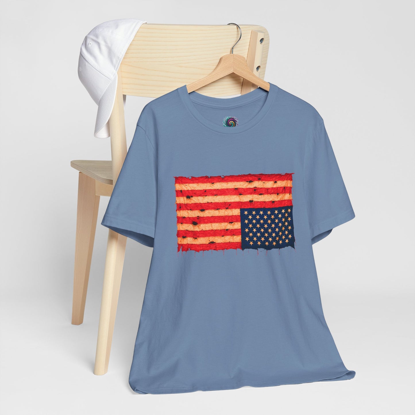 Inverted Flag Distress T-Shirt – Symbolic Upside Down Flag Design