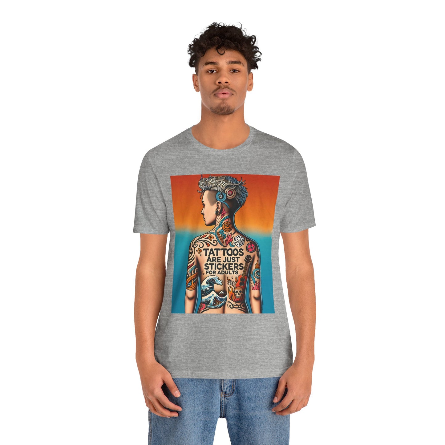 Tattoos Are Just Stickers for Adults T-Shirt – Funny Tattoo Lover Graphic Tee - WhimSpin - https://whimspin.com