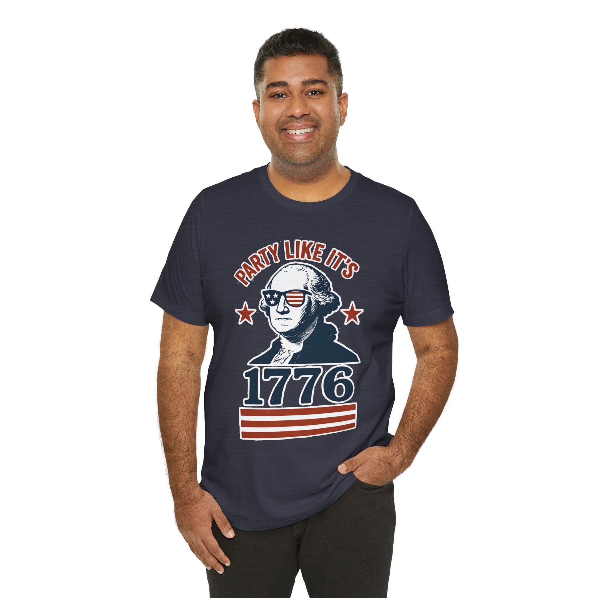 Party Like It's 1776 T-Shirt – Funny 4th of July Tee with George Washington Graphic - WhimSpin - https://whimspin.com