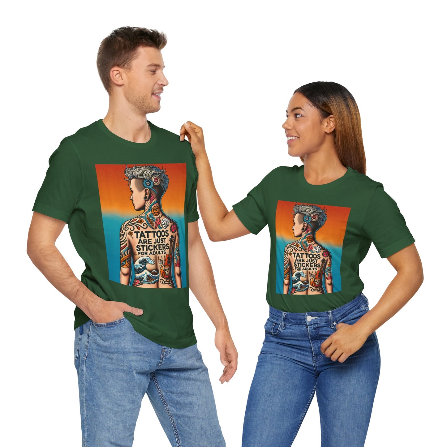 Tattoos Are Just Stickers for Adults T-Shirt – Funny Tattoo Lover Graphic Tee - WhimSpin - https://whimspin.com