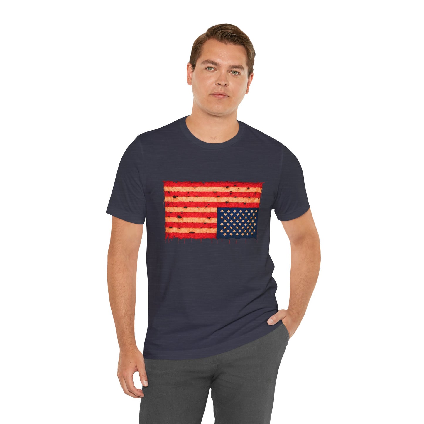 Inverted Flag Distress T-Shirt – Symbolic Upside Down Flag Design