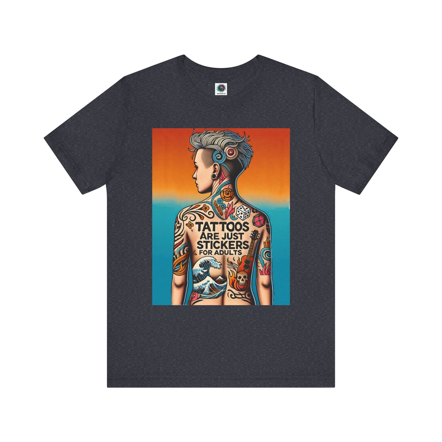 Tattoos Are Just Stickers for Adults T-Shirt – Funny Tattoo Lover Graphic Tee - WhimSpin - https://whimspin.com