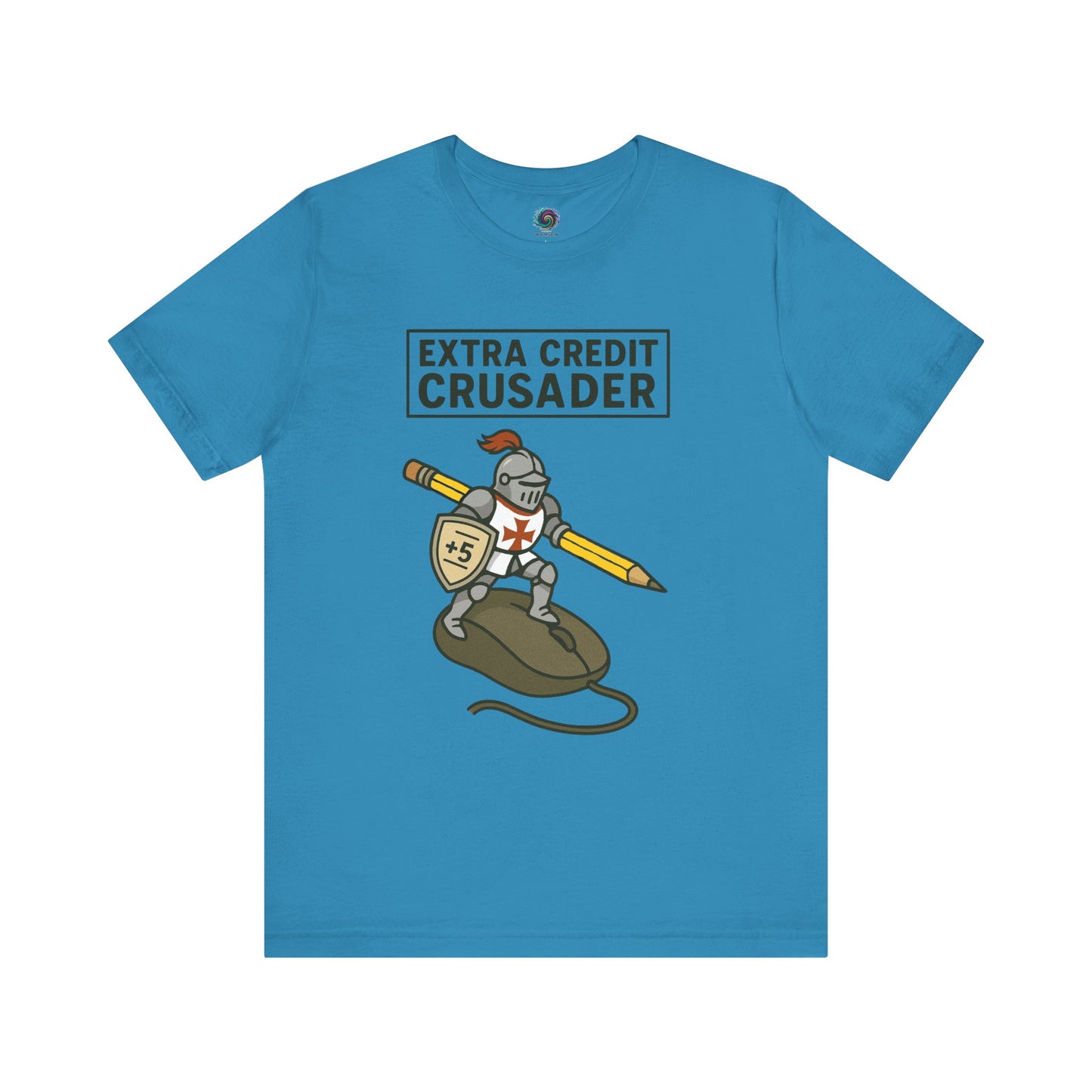 Aqua Blue Extra Credit Crusader T-Shirt from WhimSpin.