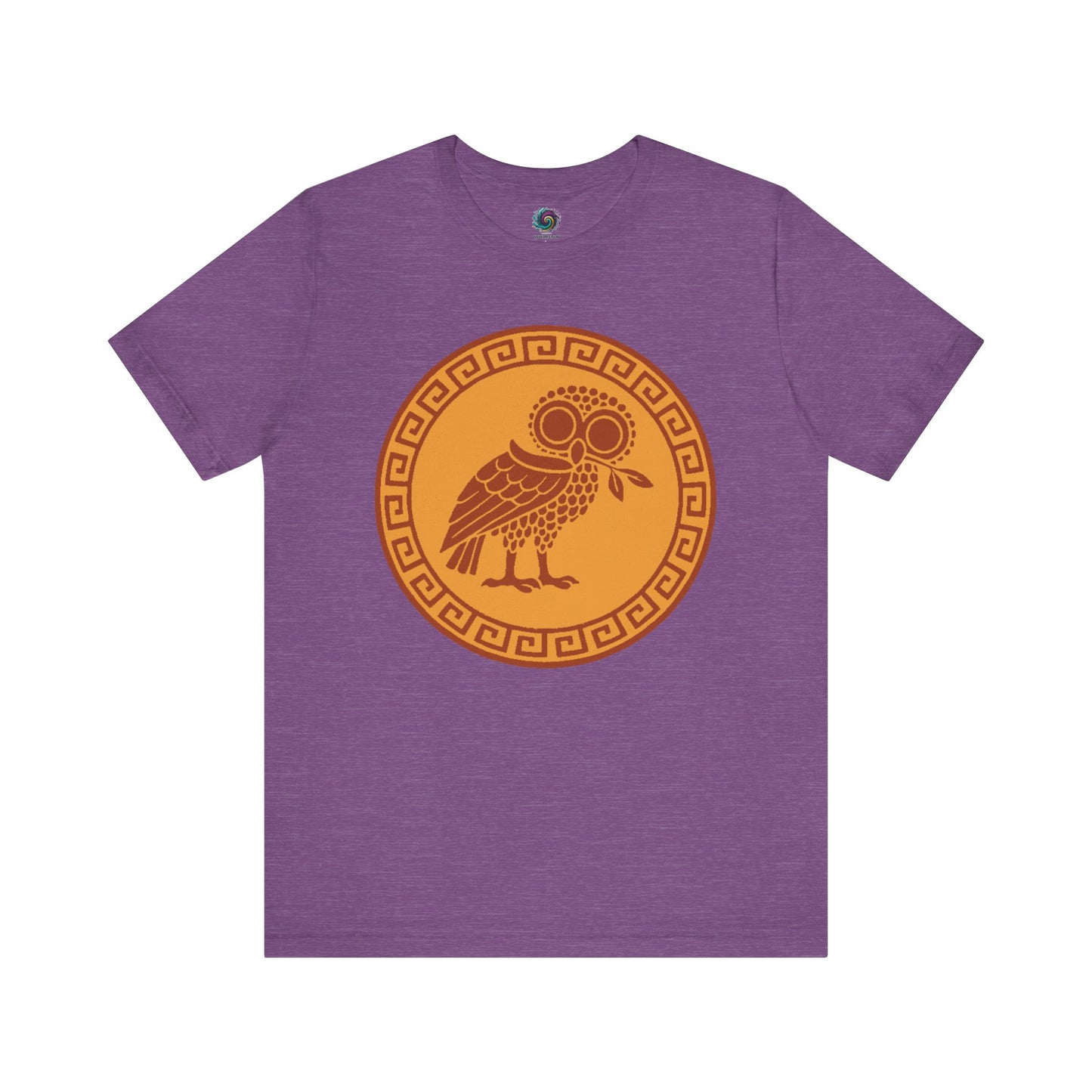 Light Purple Athena’s Owl T-Shirt – Greek Mythology Bird Tee from WhimSpin on a white background