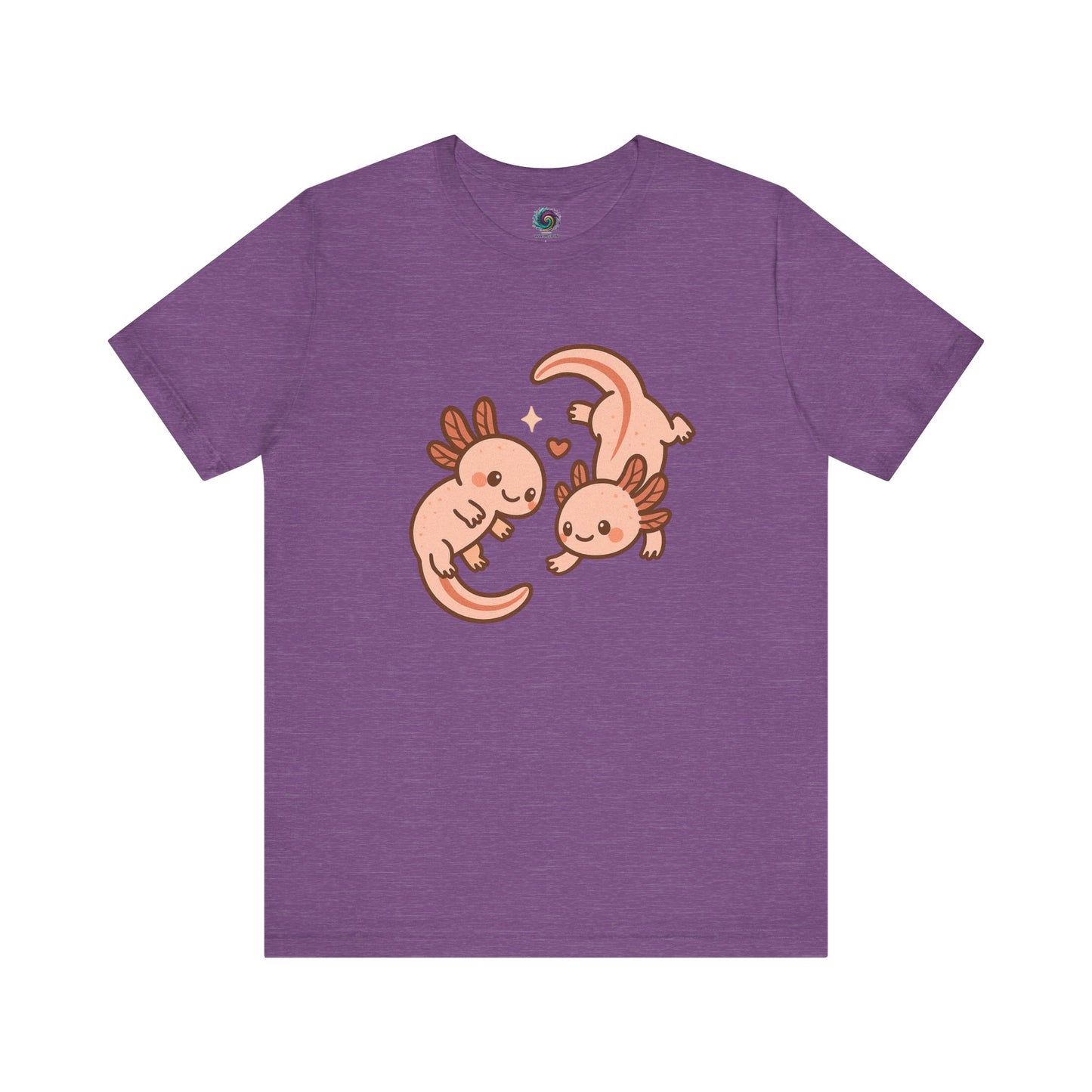 Light Purple Kawaii Axolotl T-Shirt – Cute Tee with Smiling Axolotls - WhimSpin - https://whimspin.com