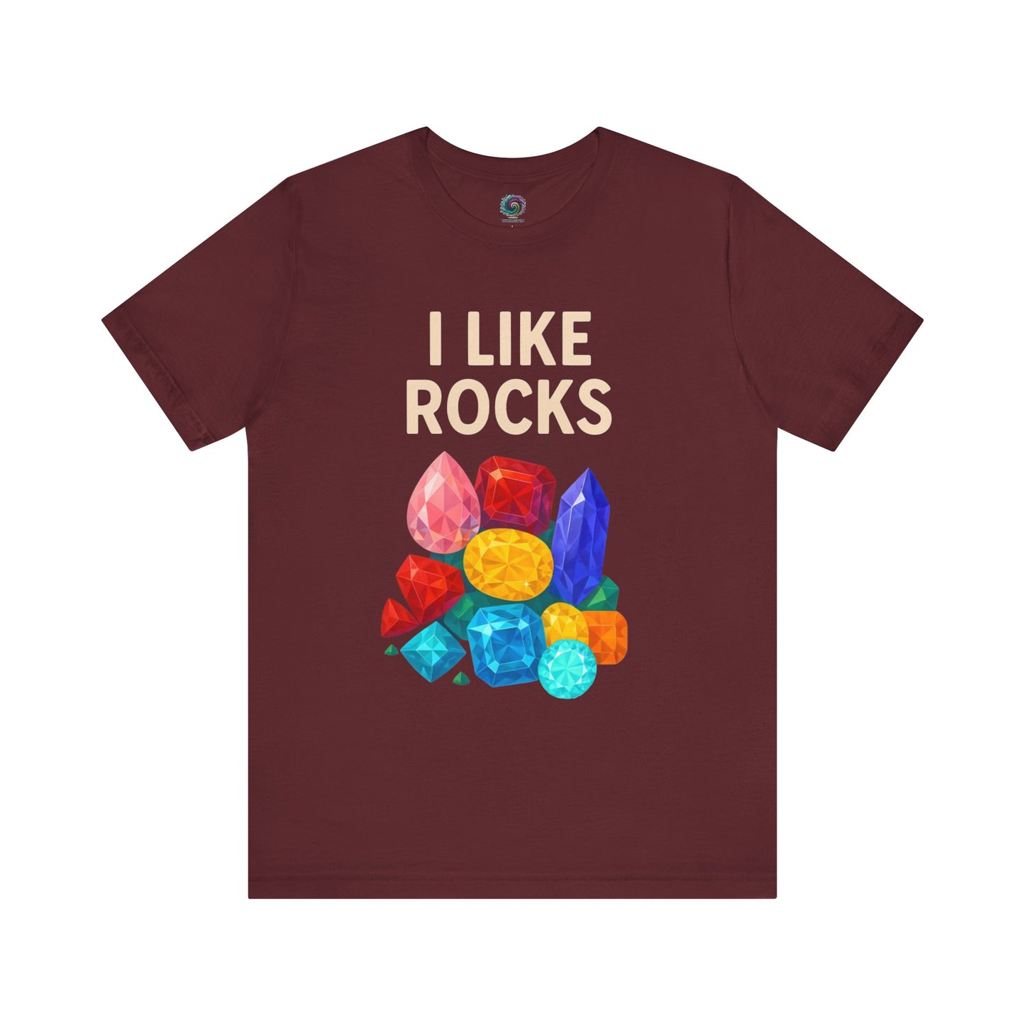 Maroon I Like Rock Shirt from WhimSpin on a white Background