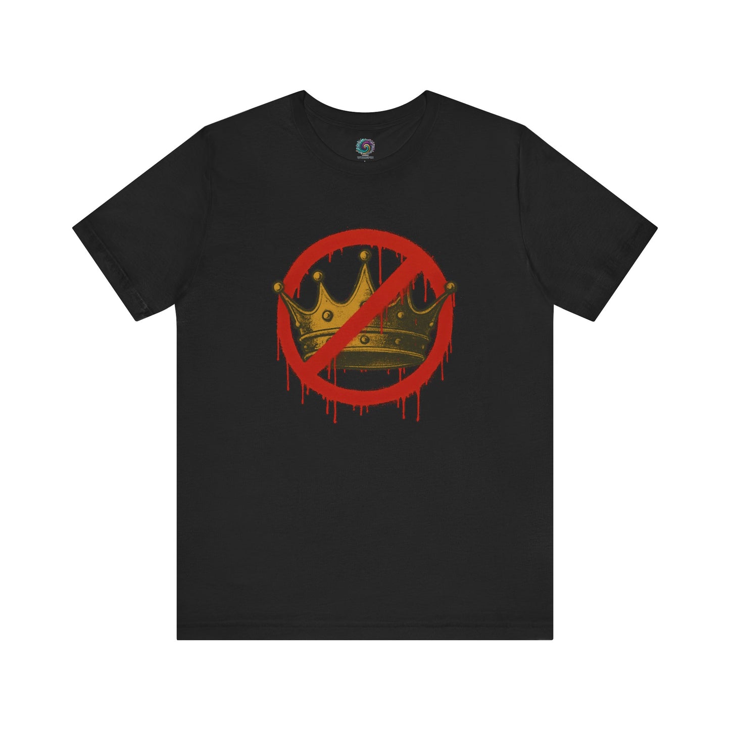 No Kings T-Shirt – Anti-Monarchy Protest Tee for Global Rebels in bold black with red crown strike-through graphic