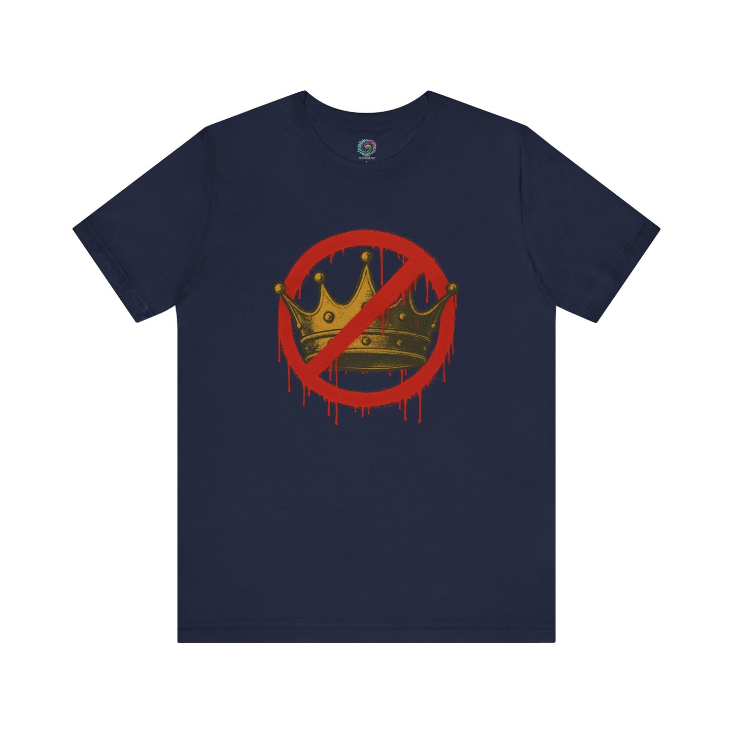 No Kings T-Shirt – Anti-Monarchy Protest Tee for Global Rebels in dark navy blue with bold protest graphic
