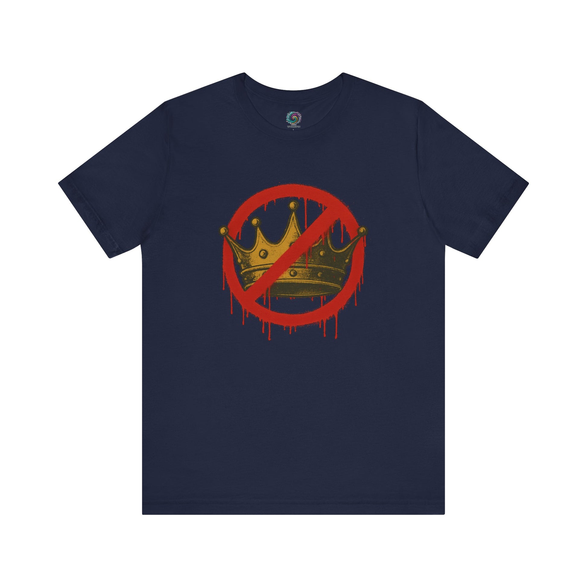 No Kings T-Shirt – Anti-Monarchy Protest Tee for Global Rebels in dark navy blue with bold protest graphic