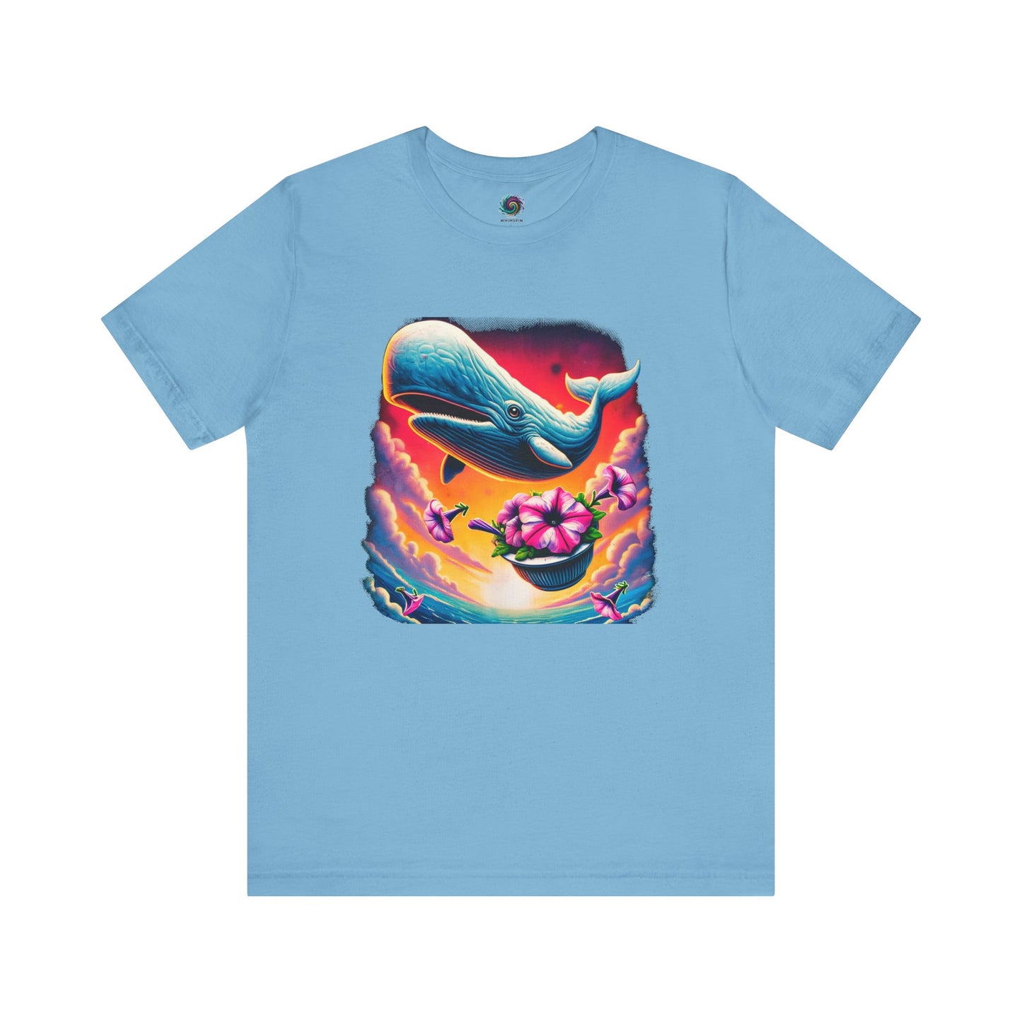 Oh No Not Again Petunias and Whale Tee – comic and surreal petunias oh no not again shirt in ocean blue