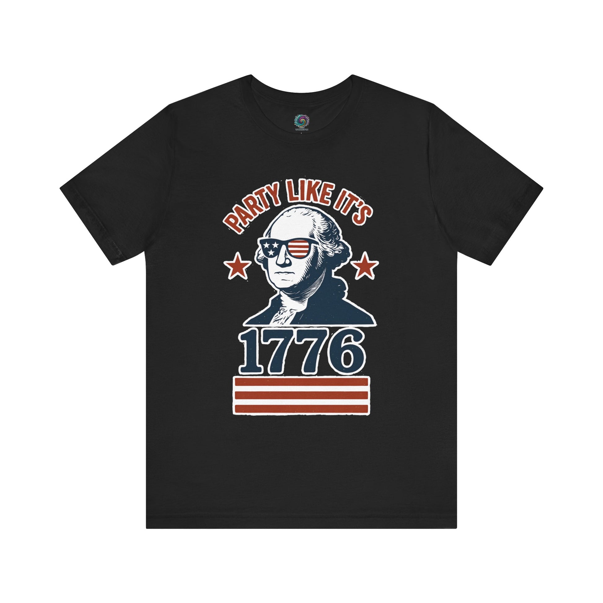 Black Party Like It's 1776 shirt with George Washington in sunglasses