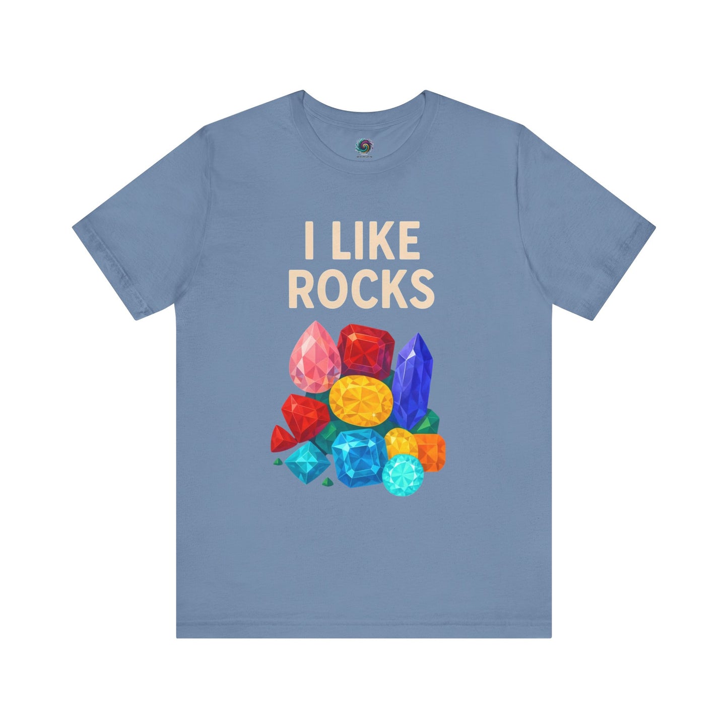 Light Blue I like rocks shirt from WhimSpin