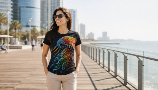 Jellyfish Swirl Art Tee: Wearable Deep-Sea Psychedelic Masterpieces