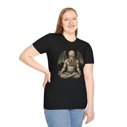 Meditating Cthulhu T-Shirt – Unisex Mythos Tee for Sci-Fi & Festival Fans - WhimSpin - https://whimspin.com