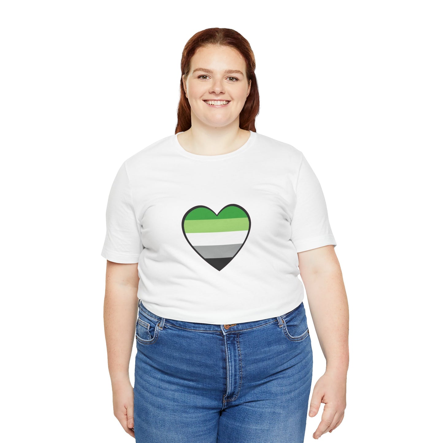 Aromantic Pride Heart T-Shirt – Minimalist Aro Flag LGBTQIA+ Tee