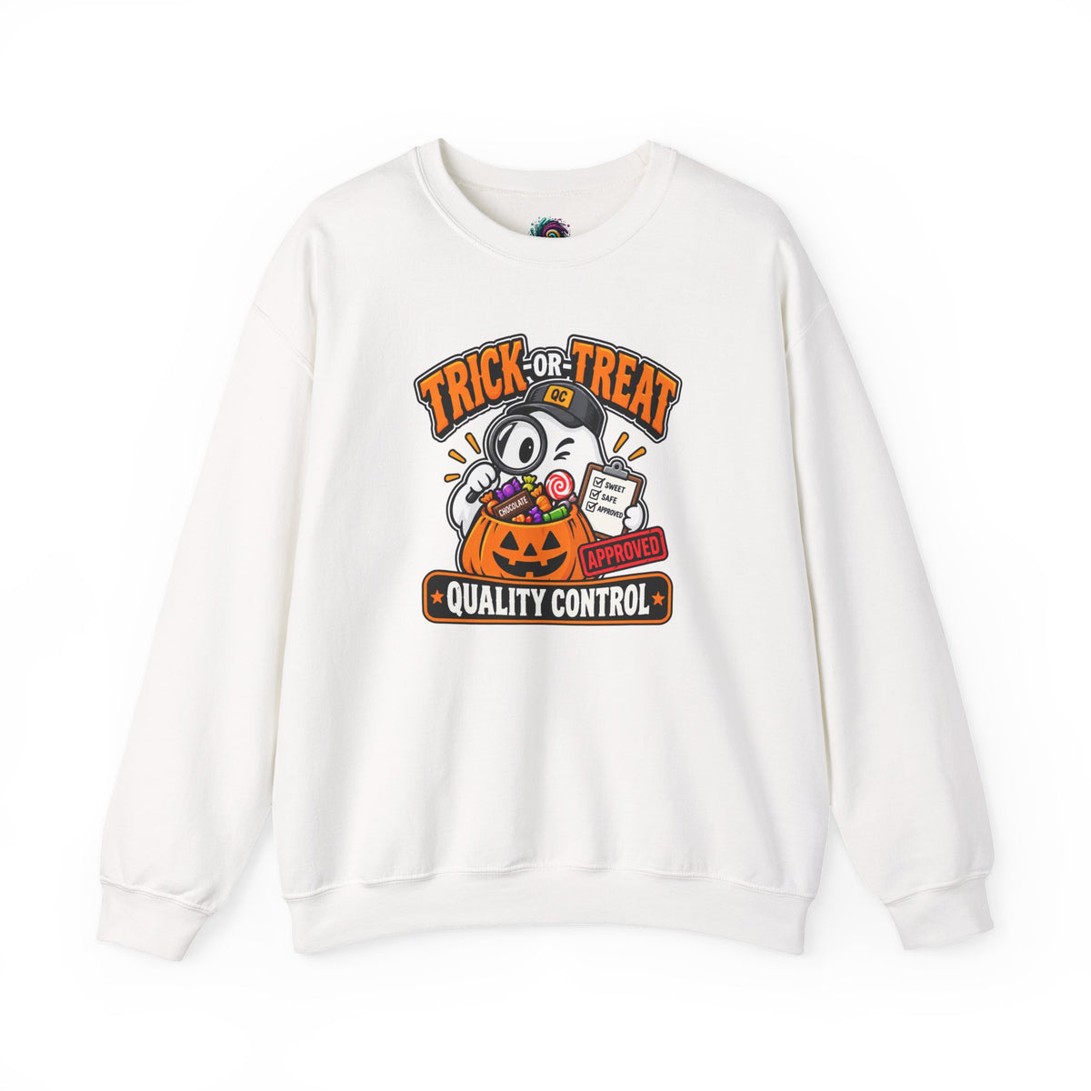 Trick-or-Treat Quality Control Sweatshirt – Funny Halloween Cozy Top