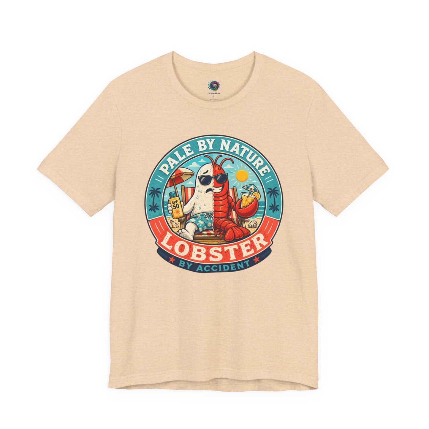 Pale by Nature Lobster by Accident T-Shirt – Funny Sunburn Summer Graphic Tee